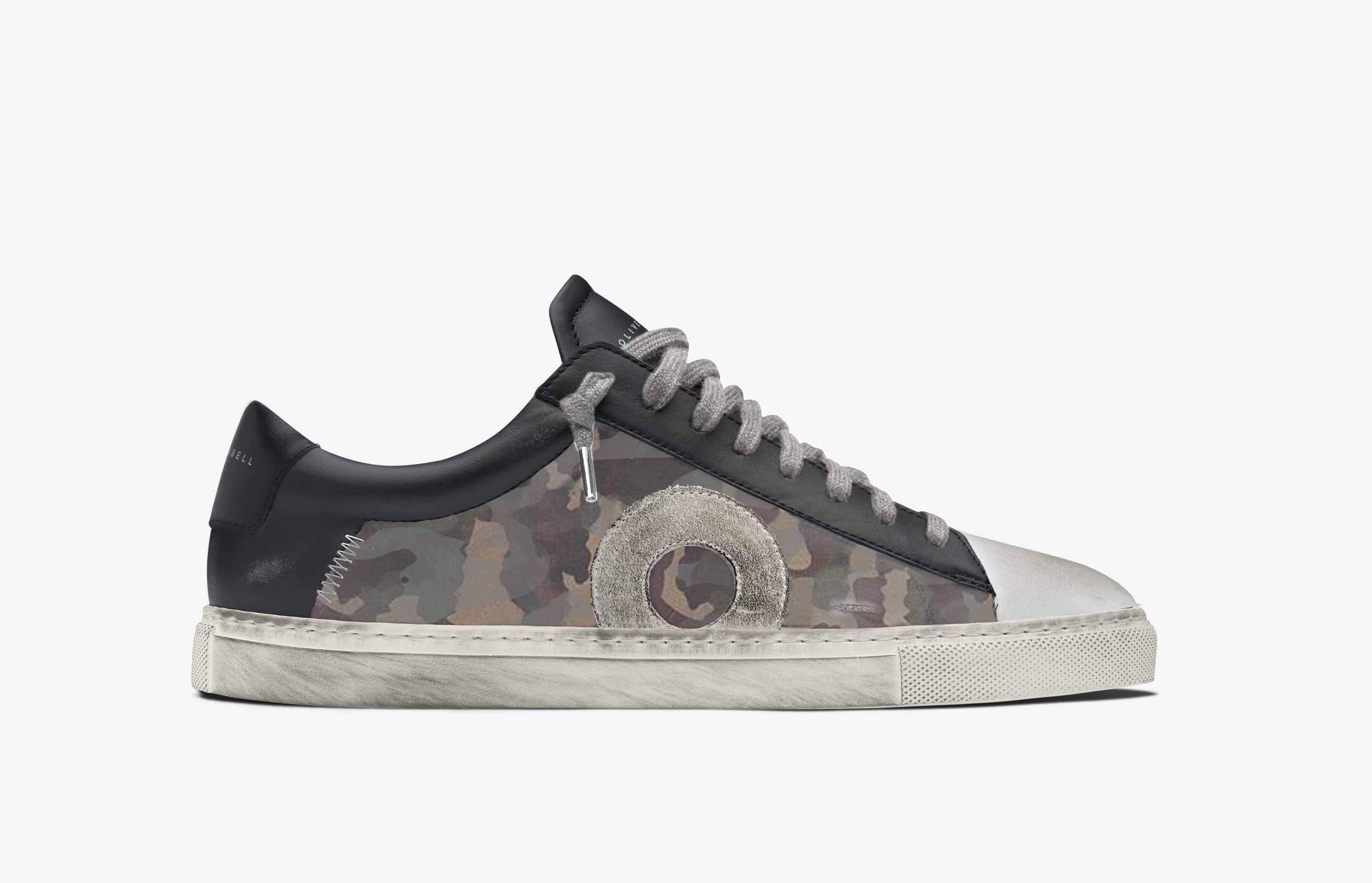 Oliver Cabell Low 1 Mens Trainers Camo UK-046275